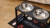 Show in main carousel: ADENGL Metal Elevated Dog Water Bowls with Waterproof Mat, Black, Medium: 5-cup slide 9 of 9