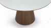 Cella - Cella Dining Table, White Glass and Walnut, 47in