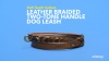 Show in main carousel: Soft Touch Collars Leather Braided Two-Tone Handle Dog Leash, Tan Teal, 4-ft, 1/2-in slide 5 of 6