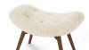 Silhouette - Silhouette Ottoman, White Long Hair Sherpa