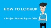 How to lookup project Posted by OEM