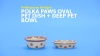 Show in main carousel: PetRageous Designs Polka Paws Oval Ceramic Dog & Cat Bowl, Pink, 1-cup slide 6 of 7