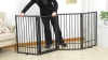 Show in main carousel: SMONTER Metal Freestanding Dog Gate with Door, Black, 6 Panels, 120.6-in W x 31.5-in H slide 9 of 11