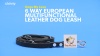 Show in main carousel: Dogs My Love 6 Way European Multifunctional Leather Dog Leash, Brown, 8-ft long, 3/4-in wide slide 5 of 6
