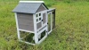 Show in main carousel: Petscosset Wooden Two-Story Rabbit Hutch with Tray, Gray, 48-in slide 8 of 9