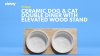 Show in main carousel: Frisco Ceramic Dog & Cat Double Diner with Elevated Wood Stand, Small: 1.5 cup slide 7 of 8