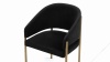 Esme - Esme Dining Chair, Black Plush Velvet and Brushed Brass