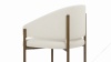 Esme - Esme Dining Chair, Oatmeal Brushed Weave and Brushed Brass