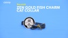 Show in main carousel: Necoichi Zen Gold Fish Charm Cotton Breakaway Cat Collar with Bell, Red, 8.2 to 13.7-in neck, 2/5-in wide slide 3 of 4