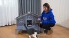 Show in main carousel: Coziwow Wooden Outdoor Cat House with Balcony, Grey slide 10 of 11