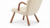 Clam - Clam Chair, White Short Hair Sherpa