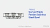 Show in main carousel: Frisco Curved Triple Feeder Stainless Steel Dog & Cat Bowl, Small: 1 cup slide 9 of 10