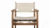 Aksel - Aksel Armchair, Coconut Cream Vegan Leather and Walnut Stain