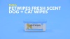 Show in main carousel: Petkin Petwipes Fresh Scent Dog & Cat Wipes, 100 count slide 10 of 11