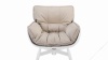 Husk - Husk Armchair, Latte Vegan Leather and White