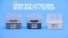 Show in main carousel: IRIS Large Cat Litter Box with Scatter Shield & Scoop, Light Gray slide 8 of 10