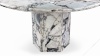 Saga - Saga Round Pedestal Dining Table, Modellato Marble, 55in