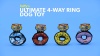 Show in main carousel: Tuffy's Ultimate 4-Way Ring Squeaky Plush Dog Toy, Red Paws slide 8 of 9