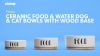 Show in main carousel: Frisco Ceramic Water Dog & Cat Bowl with Wood Base, Small: 2 cup slide 5 of 6