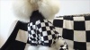 Show in main carousel: CuteBone Checkered Turtleneck Dog Pajamas, Black & White, Large slide 10 of 12