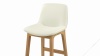 LeBlanc - LeBlanc Counter Stool, Eggshell Vegan Leather and Natural Ash