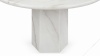 Saga - Saga Round Pedestal Dining Table, Fiore Bianco Marble, 47in