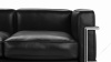 Corbusier - Corbusier Petit Modele Two Seater Sofa, Midnight Black Premium Leather