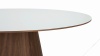 Cella - Cella Dining Table, White Glass and Walnut, 63in