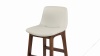 LeBlanc - LeBlanc Bar Stool, Taupe Vegan Leather and Walnut