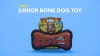 Show in main carousel: Tuffy's Junior Bone Squeaky Plush Dog Toy, Red Paws slide 5 of 6