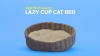 Show in main carousel: K&H Pet Products Lazy Cup Cat Bed, Tan/Mocha, Small slide 7 of 9