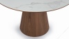 Cella - Cella Dining Table, White Ceramic and Walnut, 47in