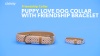 Show in main carousel: FriendshipCollar Puppy Love Leather Dog Collar with Friendship Bracelet, Large: 17 to 20-in neck, 1-in wide slide 9 of 10